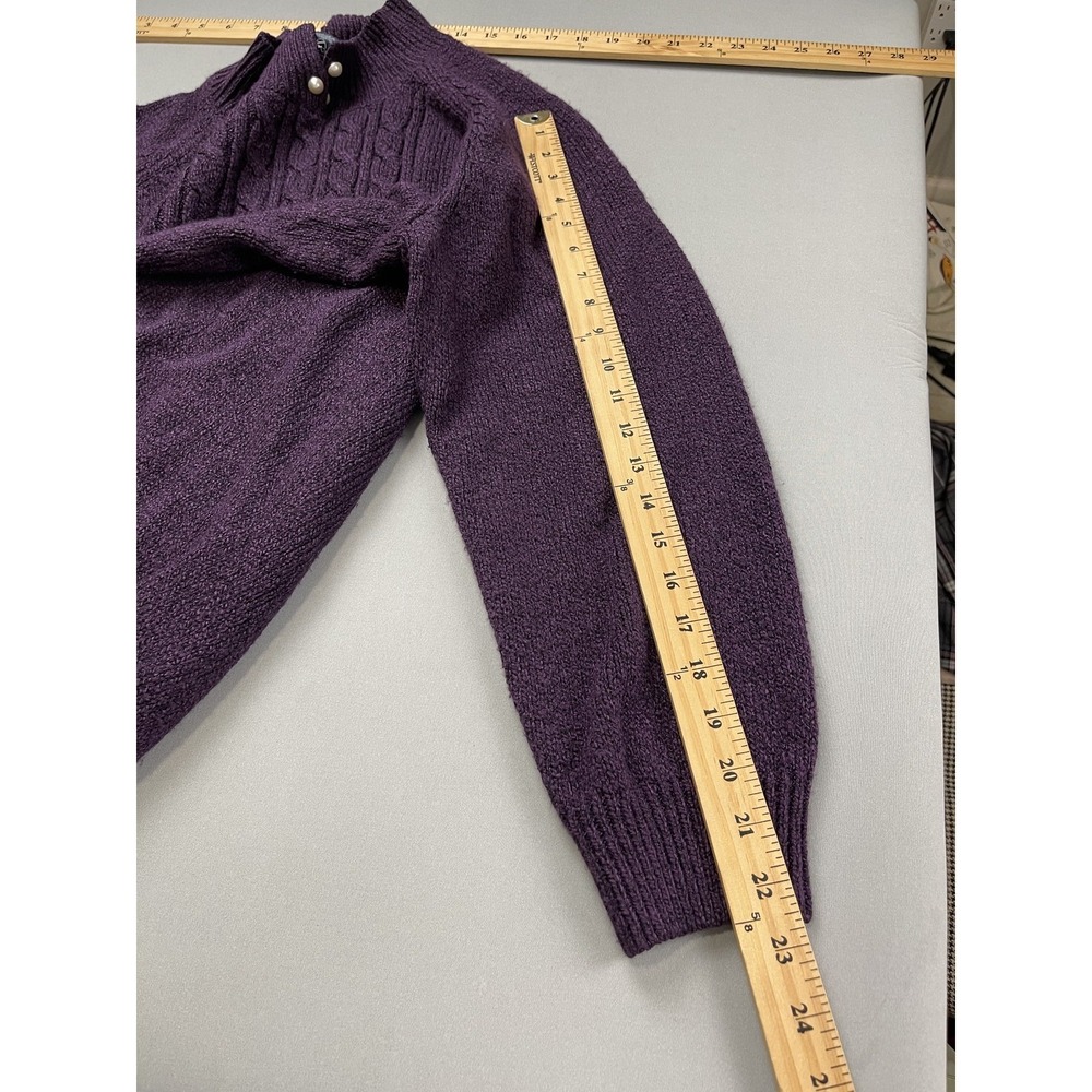 Karen Scott Womens Sweater 2X Plum Cable Knit Purple Jewel Tone Plus Timeless - Picture 9 of 10